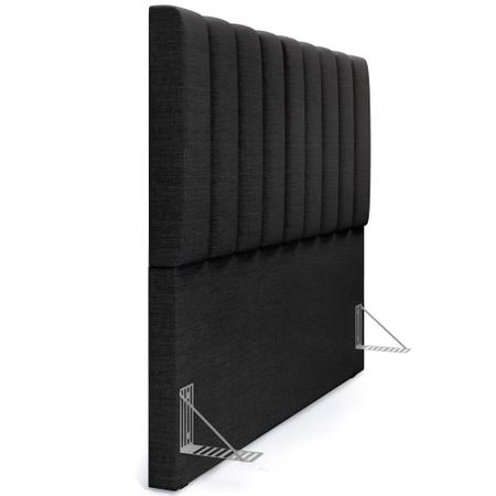 Cabeceira Cama Box Casal Queen 160 cm Dália W01 Linho Chumbo - Lyam Decor Imagem de Cabeceira Cama Box Casal Queen 160 cm Dália W01 Linho Chumbo - Lyam Decor