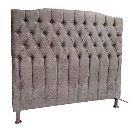 Imagem de Cabeceira Cama Box Casal Queen 160cm Capitonê Sofia Suede Marrom - Sheep Estofados