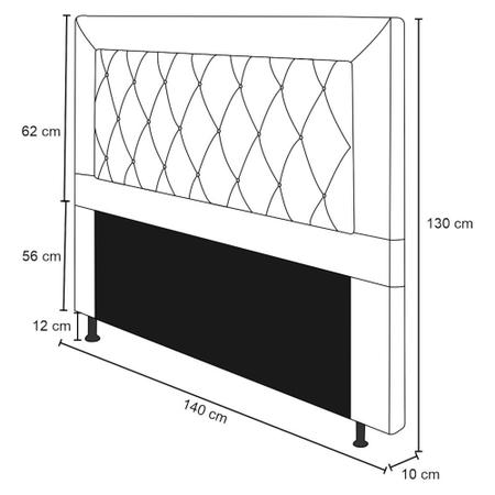 Imagem de Cabeceira Cama Box Casal Queen 160cm D10 Turmalina Suede Marrom - Mpozenato