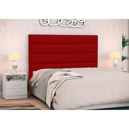 Imagem de Cabeceira Cama Box Casal Queen 160cm Greta Corano e 2 mesa de cabeceiras Branco - Mpozenato