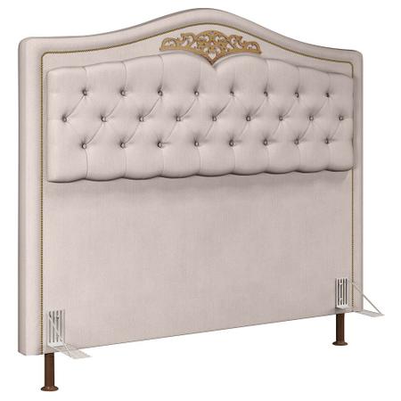 Imagem de Cabeceira Cama Box Casal Queen 160cm Imperial Veludo J02 Bege - Mpozenato