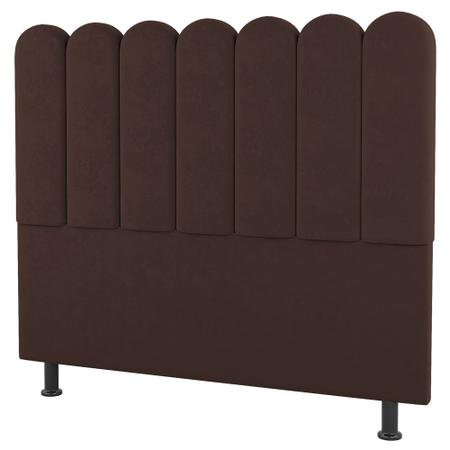 Imagem de Cabeceira Cama Box Casal Queen Size Lana 160cm Suede Marrom - Desk Design