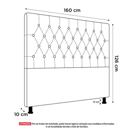 Imagem de Cabeceira Cama Box Casal Queen Size Nice 160cm Suede Marrom - Desk Design