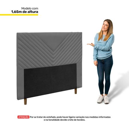 Imagem de Cabeceira Cama Box Casal Queen Size Viena 160cm Suede Cinza - Desk Design