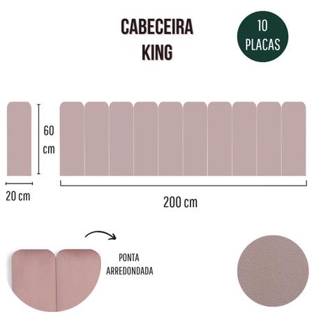Imagem de Cabeceira Cama Box King Size Arredondada Kit 10 Placas