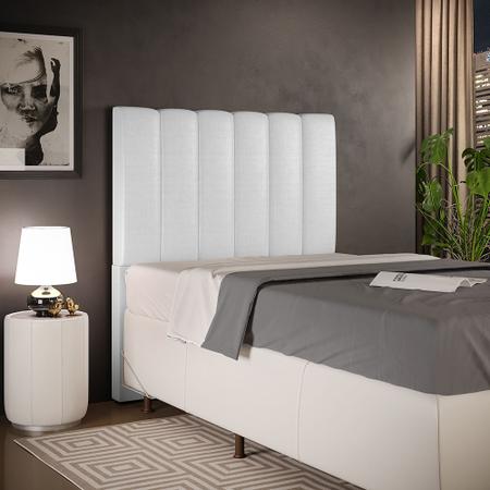 Imagem de Cabeceira Cama Box Painel Solteiro 100 Cm Dália W01 Facto Cinza Metalizado - Lyam Decor