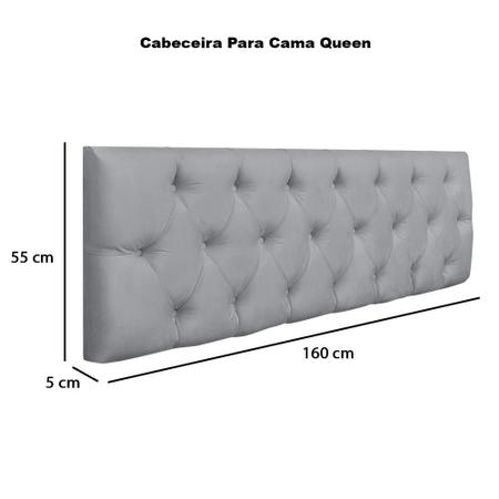 Imagem de Cabeceira Cama Box Queen 1.60 Intense Pávia Cinza - LH Móveis 