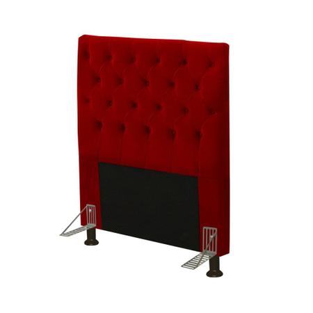 Imagem de Cabeceira Cama Box Solteiro 90cm Cristal Veludo Vermelho - JS Móveis