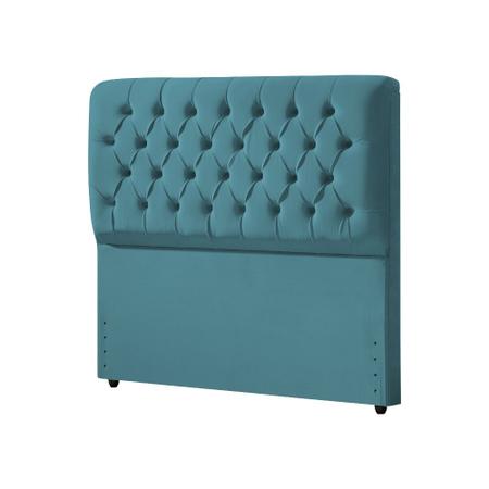 Cabeceira Cama Casal Queen King Box Estofada Capitonê Ana Classic 195cm Veludo Azul - Luxo Estofados Imagem de Cabeceira Cama Casal Queen King Box Estofada Capitonê Ana Classic 195cm Veludo Azul - Luxo Estofados