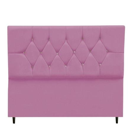 Imagem de Cabeceira Cama Estofada Box Queen 160 cm Geovana Suede Rosa