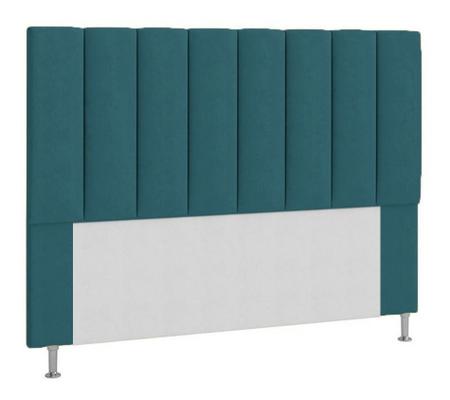 Imagem de Cabeceira Cancun Para Cama Box Casal 140 Cm Suede Azul Turquesa - DL Decor