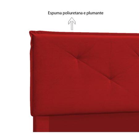 Imagem de Cabeceira Casal 140cm Vic Suede Vermelho DMonegatto