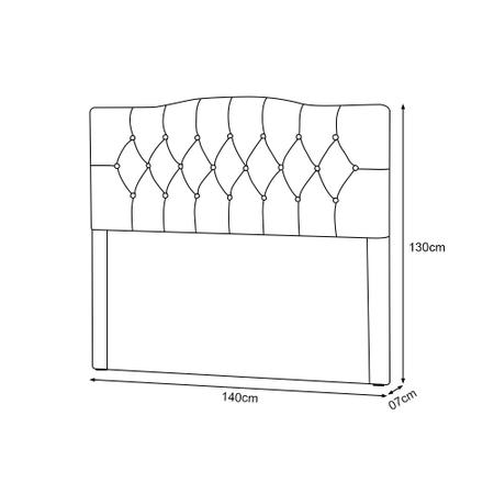 Imagem de Cabeceira Casal Estofada Capitonê Lari 140cm Veludo Bege - Luxo Estofados