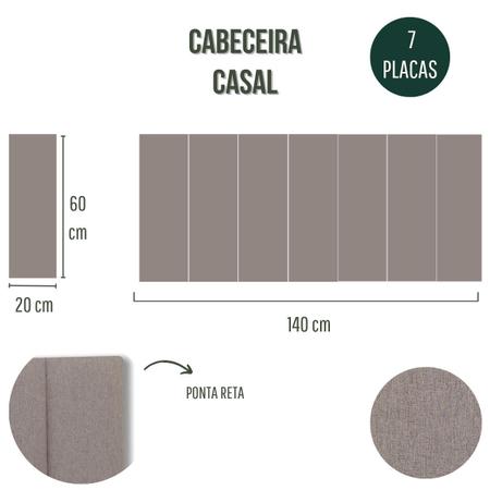 Imagem de Cabeceira Casal Linho 140x60 Cama Box Modulada Reta