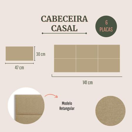 Imagem de Cabeceira Casal Linho 141x60 Cama Box Modulada Retangular