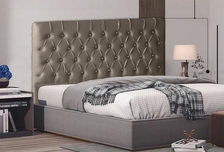 Imagem de Cabeceira De Cama Box Bella Queen 160 cm Suede Botão Cristal Capuccino Ec Móveis