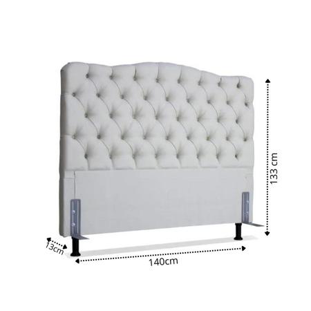 Imagem de Cabeceira de Cama Box Casal 138 Cm Dunas Larhome Off White