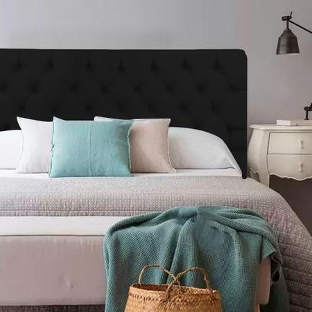 Cabeceira de Cama Casal Box King Size Estofada Capitone 1,95m Cristal Nanda Decor Imagem de Cabeceira de Cama Casal Box King Size Estofada Capitone 1,95m Cristal Nanda Decor