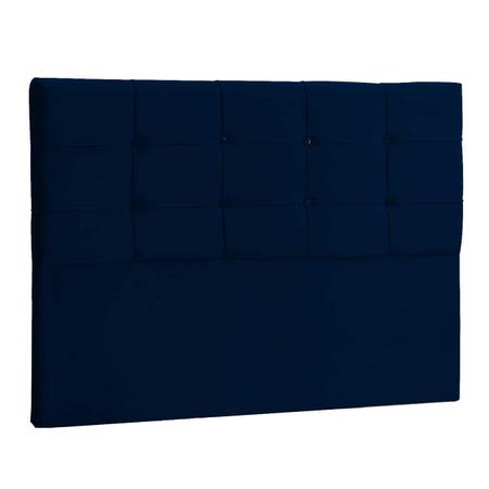 Imagem de Cabeceira De Casal Ana Luisa King 195 cm Suede Azul Escuro - JRV Moveis