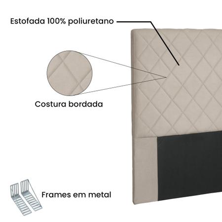 Imagem de Cabeceira Dubai Para Cama Box Solteiro 90 cm Suede Bege - D'Rossi