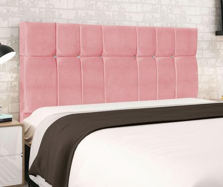 Imagem de Cabeceira Estofada Box Casal Queen Size Encosto Para Cama Opala 164x126 CM Rosa JBE Móveis