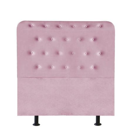 Imagem de Cabeceira Estofada Brenda Capitonê 100 cm Solteiro Quarto para Cama Box Suede Rosa Bebê - KDAcanto Móveis