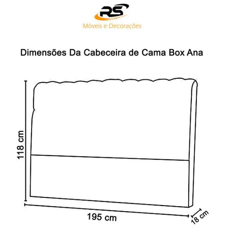 Imagem de Cabeceira estofada cama box casal King  Ana 195cm capitonê suede bege