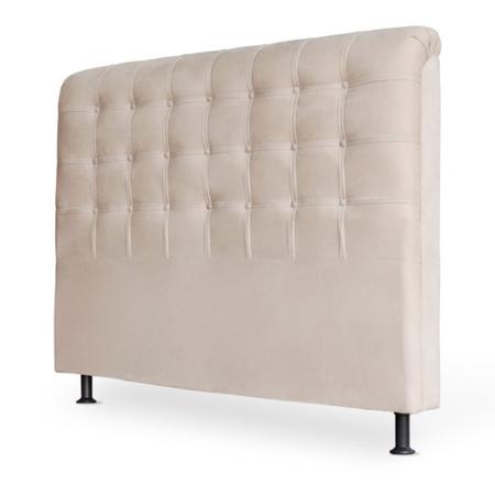 Cabeceira estofada cama box casal King Ana 195cm capitonê suede bege - Nakamoveis Imagem de Cabeceira estofada cama box casal King Ana 195cm capitonê suede bege