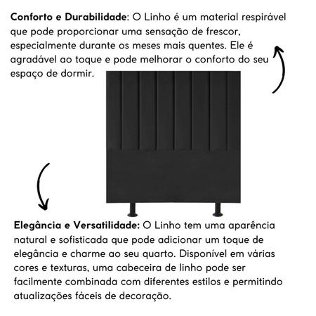 Imagem de Cabeceira Estofada Cama Box Solteiro 90 cm Marina Linho