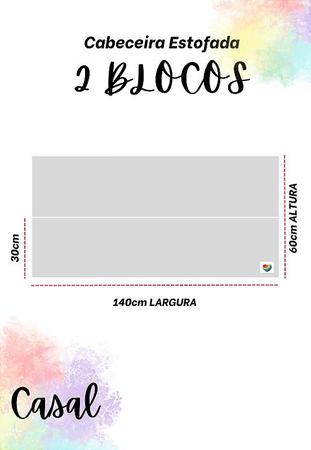 Cabeceira Estofada Casal 2 Blocos Não é Segredo Linho Palha 140x60 Imagem de Cabeceira Estofada Casal 2 Blocos Não é Segredo Linho Palha 140x60