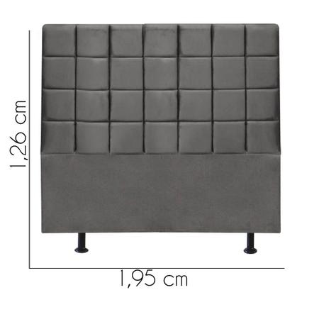 Imagem de Cabeceira Estofada Clara 195cm King Size Para Cama Box Quarto Sintético Cinza Grafite - Ahz Móveis