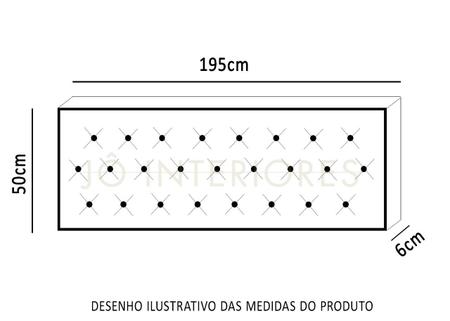 Imagem de Cabeceira Estofada Cor Camurça 195cmx50cm - Capitonê Fixa Na Parede