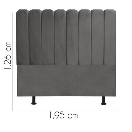 Imagem de Cabeceira Estofada Dallas 195cm King Size Para Cama Box Quarto Suede Cinza Grafite - Ahz Móveis