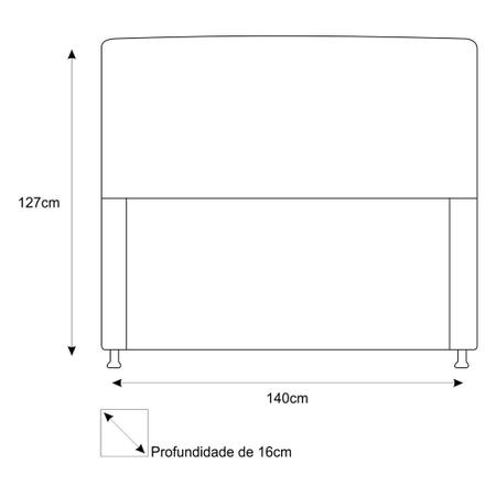 Imagem de Cabeceira Estofada Dama com Strass 140 cm para Cama Box de Casal Sintético Preto para Quarto - AM Decor