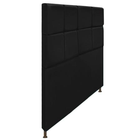 Imagem de Cabeceira Estofada Damares 160 cm Queen Size Com Botonê Suede Preto - Damaffê Móveis