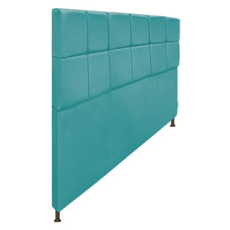 Cabeceira Estofada Damares 160cm para Cama Queen Size Botonê Suede Azul Turquesa - KDAcanto Móveis Imagem de Cabeceira Estofada Damares 160cm para Cama Queen Size Botonê Suede Azul Turquesa - KDAcanto Móveis