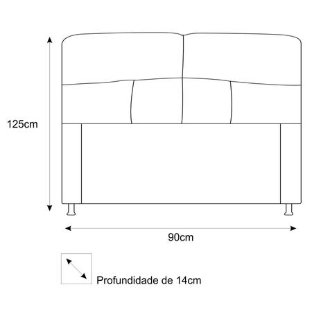 Imagem de Cabeceira Estofada Donna 90 cm para Cama Solteiro  Suede Marrom