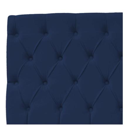 Imagem de Cabeceira Estofada Liverpool 160 cm Queen Size Suede Azul Marinho - Doce Sonho Móveis