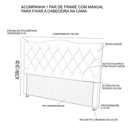 Imagem de Cabeceira Estofada Para Cama Box De Solteiro Capitone Pérola 100 cm Rosé Suede-Anchar Estofados 01