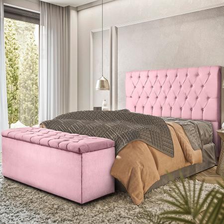Cabeceira Estofada para Cama Casal King 195 cm Londres Suede - LICCE DECOR Imagem de Cabeceira Estofada para Cama Casal King 195 cm Londres Suede