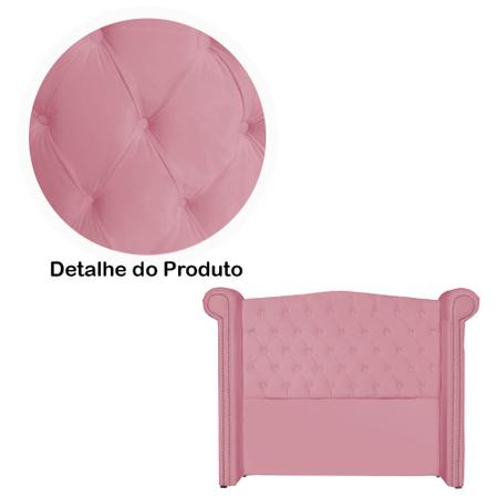 Imagem de Cabeceira Estofada Sienna Para Cama Box Solteiro 90 Cm Suede Rosa Barbie - DL DECOR