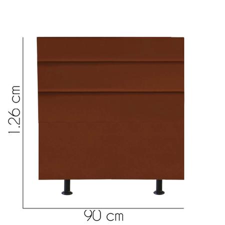 Cabeceira Estofada Turim 90 cm Solteiro Quarto para Cama Box Suede Terracota - KDAcanto Móveis Imagem de Cabeceira Estofada Turim 90 cm Solteiro Quarto para Cama Box Suede Terracota - KDAcanto Móveis