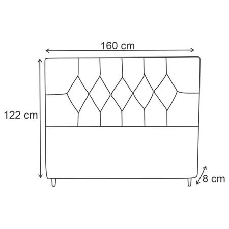 Imagem de Cabeceira Geovana Para Cama Box Queen 160 cm Suede Preto - CabrunShop