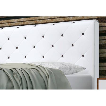 Imagem de Cabeceira Giovana Para Cama Box Casal Queen 160cm Com Botões Napa Branco - DS Móveis