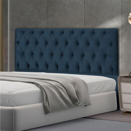 Imagem de Cabeceira Jade 195 Cm Para Cama Box Suede Azul Marinho