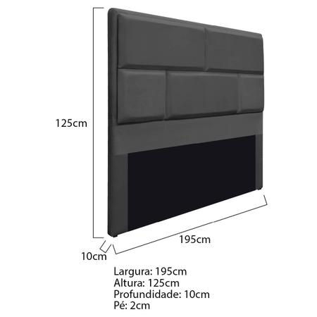 Imagem de Cabeceira King Brick P02 195 cm para cama Box Linho - Amarena Móveis