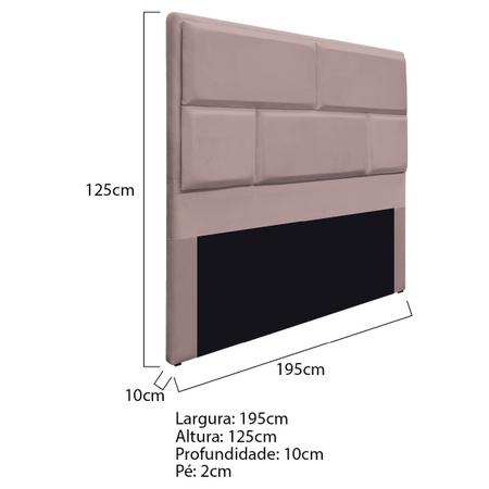 Imagem de Cabeceira King Brick P02 195 cm para cama Box Linho - Amarena Móveis