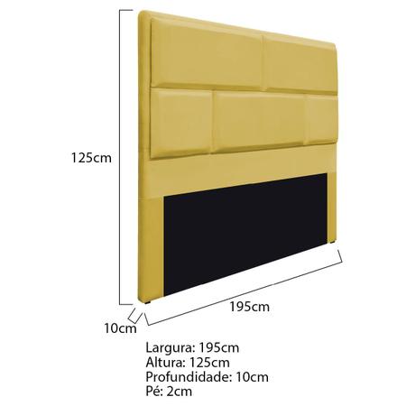 Imagem de Cabeceira King Brick P02 195 cm para cama Box Suede - Amarena Móveis