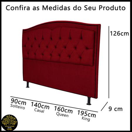 Imagem de Cabeceira King Size Cama de Casal Box Estofada 1,95m Quarto Diana