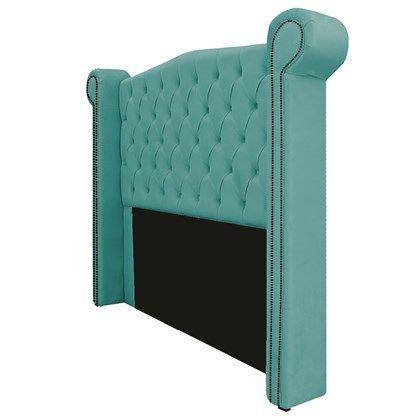 Imagem de Cabeceira Madrid 160 cm Suede Azul Tiffany